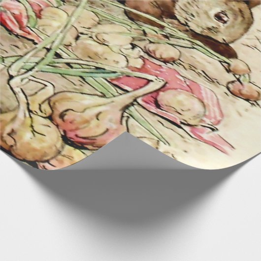 Peter & Benjamin Gather Onions by Beatrix Potter Cadeaupapier (Hoek)