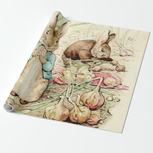 Peter & Benjamin Gather Onions by Beatrix Potter Cadeaupapier