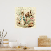 Peter & Benjamin Gather Onions by Beatrix Potter Poster (Keuken)