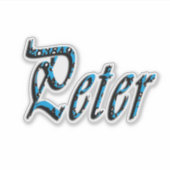 "Peter" Blauwe Cijfers Peter Naam, Sticker (Voorkant)