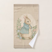  peter bunny met bloemen bad handdoek (Handdoek)