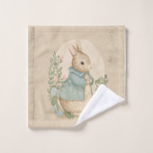 peter bunny met bloemen bad handdoek (Wasdoekje)
