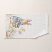  peter bunny met bloemen bad handdoek (Handdoek)