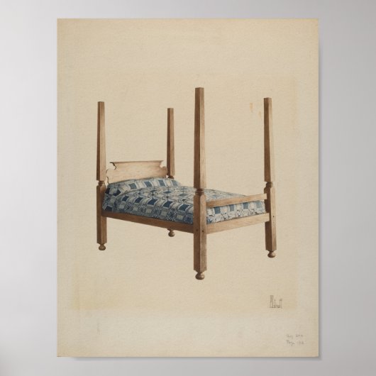 Peter C. Ustinoff Four Poster Bed c. 1940 (Voorkant)