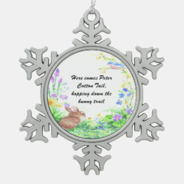 Peter Cotton Tail - Tin Sneeuwvlok Ornament