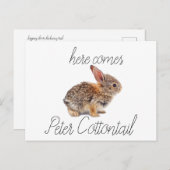 Peter Cottontail Bunny Rabbit Feestdagenkaart (Voorkant / Achterkant)