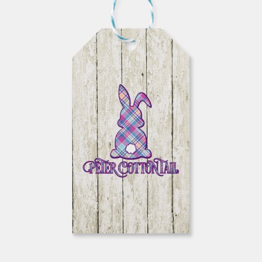 Peter Cottontail Paars Pset Easter Bunny Cadeaulabel (Achterkant)