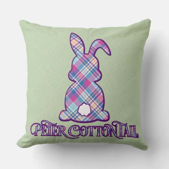 Peter Cottontail Paars Pset Easter Bunny Kussen (Voorkant)