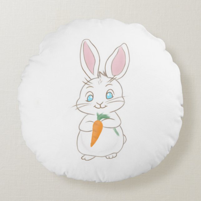 Peter Cottontail Rond Kussen (Voorkant)