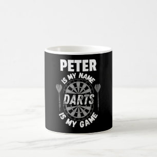 Peter darts fan gepersonaliseerde name shirt koffiemok