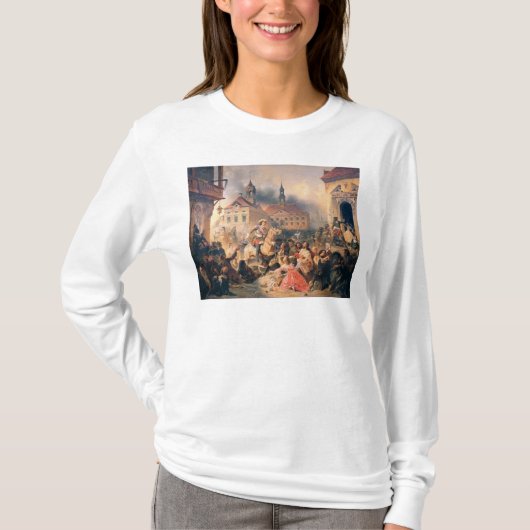 Peter de Grote Veroveraars Narva in 1704, 1859 T-shirt (Voorkant)