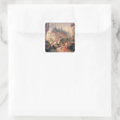 Peter de Grote Veroveraars Narva in 1704, 1859 Vierkante Sticker (Tas)