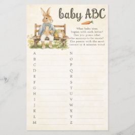 Peter De Konijn Baby shower ABC Game Kaart
