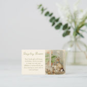 Peter de Konijn Baby shower Display Shower Informatiekaartje (Staand voorkant)