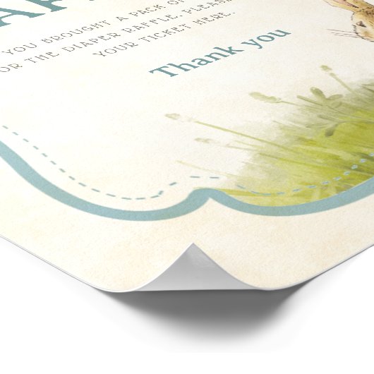 Peter De Konijn Baby shower Luier Raffle Poster (Hoek)
