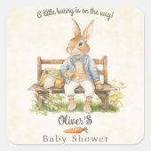 Peter De Konijn - Baby shower -  Vierkante Sticker (Voorkant)