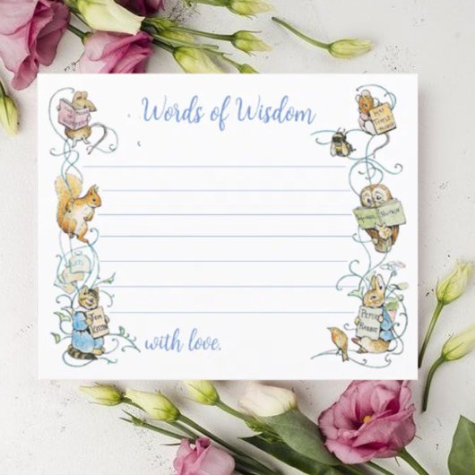 Peter de Konijn Baby shower Woorden van Wijsheid