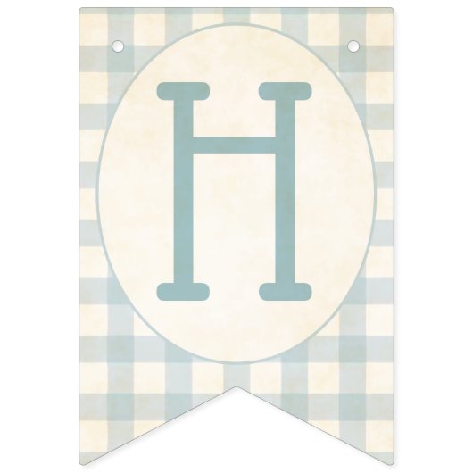 Peter de Konijn Blauwe Gingham Eerste Verjaardag Vlaggetjes (Tweede vlag)