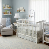 Peter de Konijn Blauwe Gingham Geboortestatistieke Kussen