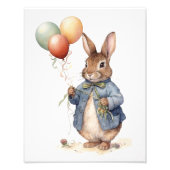 Peter de konijn blauwe jas met ballonnen foto afdruk (Voorkant)