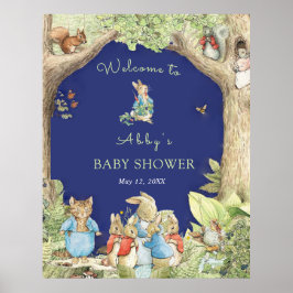 Peter de Konijn Bos Vrienden Douche Welkom Poster