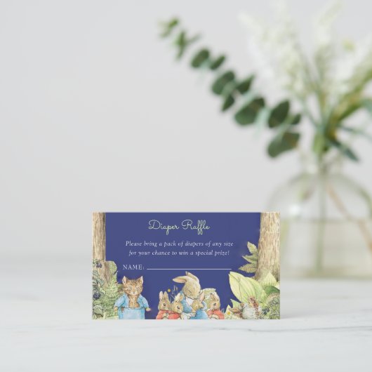 Peter de Konijn Bos Vrienden Luier Raffle Informatiekaartje (Staand voorkant)