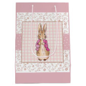 Peter de Konijn Check & Bloemen patroon Medium Cadeauzakje (Achterkant)