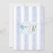 Peter de Konijn Clothesline Baby shower Dank u Bedankkaart (Achterkant)