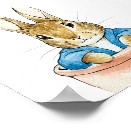 Peter de Konijn die in een Plant zit Poster (Hoek)