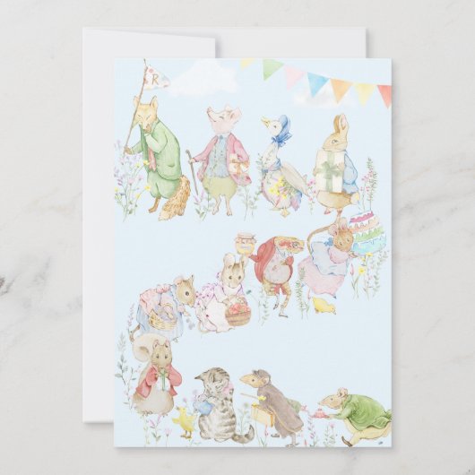 Peter de Konijn Eerste Blauwe Verjaardag Kaart (Achterkant)