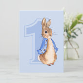 Peter de Konijn Eerste Verjaardag Uitnodiging (Staand voorkant)