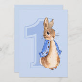 Peter de Konijn Eerste Verjaardag Uitnodiging (Voorkant / Achterkant)