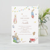 Peter de Konijn en Familie Baby shower Kaart (Staand voorkant)