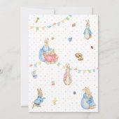 Peter de Konijn en Familie Baby shower Kaart (Achterkant)