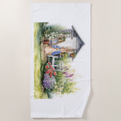 Peter de konijn en zijn tuinschuur strandlaken (Voorkant)