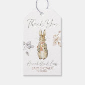 Peter de Konijn Herfst Herfst Winter Baby shower Cadeaulabel (Voorkant)