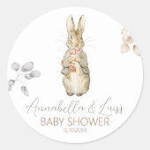 Peter de Konijn Herfst Herfst Winter Baby shower Ronde Sticker (Voorkant)
