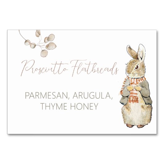 Peter de Konijn Herfst Herfst Winter Eten Labels Kaart (Voorkant)