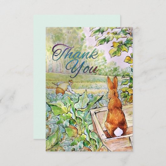 Peter de Konijn in de moestuin van de heer Mc Greg Bedankkaart (Voorkant / Achterkant)