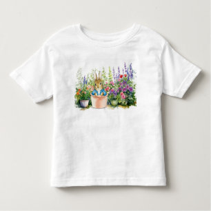 Peter de Konijn in potje plant in zijn tuin Kinder Shirts