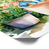 Peter de Konijn in potje plant in zijn tuin Poster (Hoek)