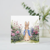 Peter de konijn in zijn tuin kaart (Staand voorkant)