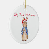 Peter de Konijn Kerst Pet Eerste Kerstmis Keramisch Ornament (Rechts)