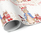 Peter de Konijn Kerst Pet Rendier Rood Wit Cadeaupapier (Rol Hoek)