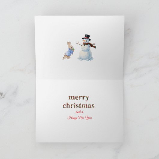 Peter de Konijn Kerstboom Vrolijk Kerstfeest Feestdagen Kaart (Binnen)