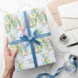 Peter de Konijn Lente Bloeit Paas Baby shower Cadeaupapier