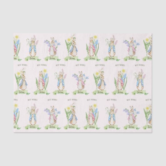 Peter de Konijn Lente Bloeit Paas Baby shower Tissuepapier (Voorkant)