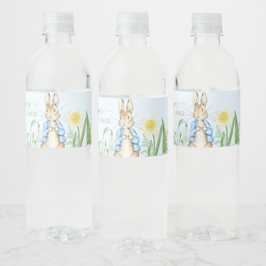 Peter de Konijn Lente Bloeit Paas Baby shower Waterfles Etiket (Flessen)