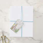 Peter de Konijn Lente Bloeit Roze Baby shower Cadeaulabel (Met Touw)