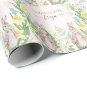 Peter de Konijn Lente Bloeit Roze Baby shower Cadeaupapier (Rol Hoek)